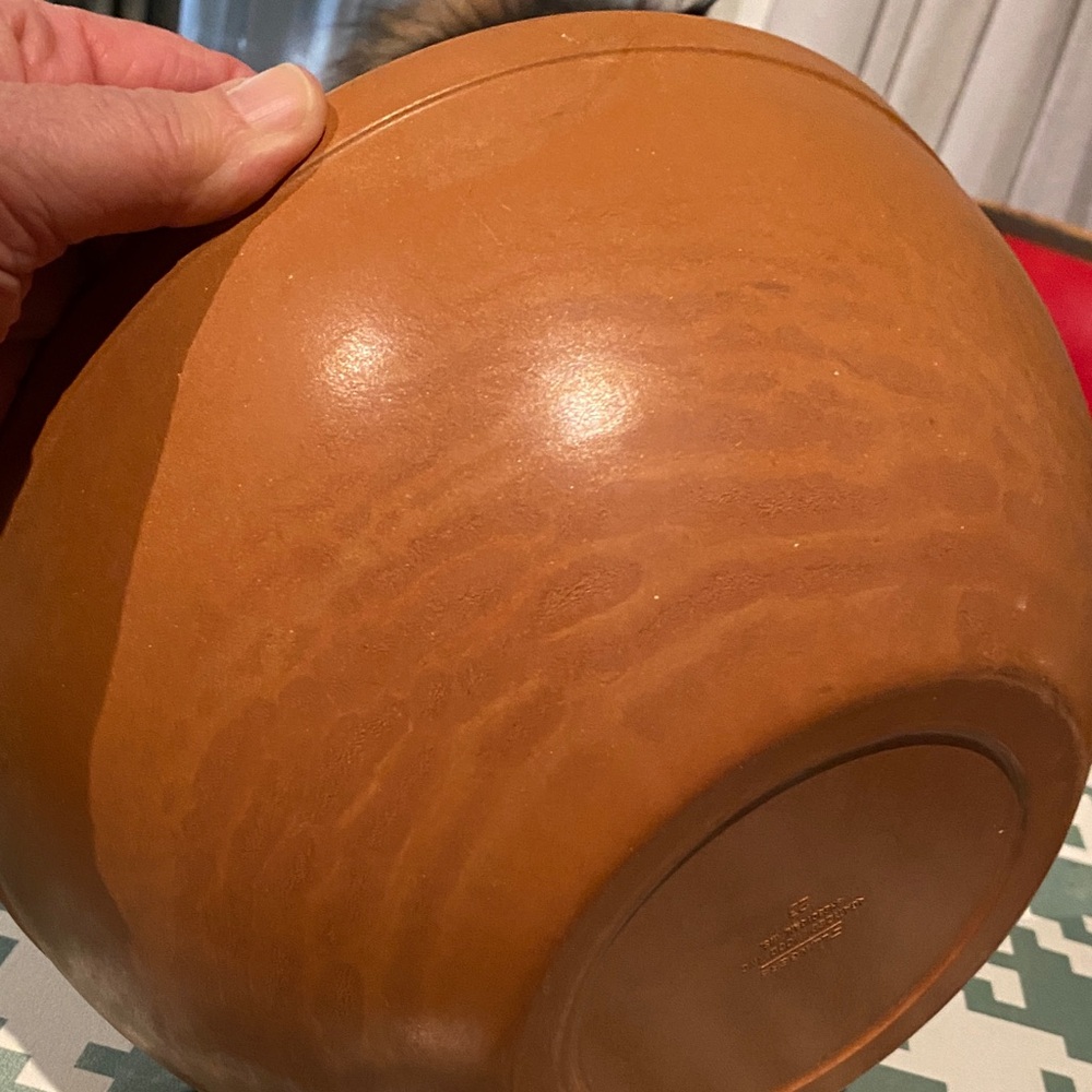 Ellingers Agatized Vintage Wood #23 Serving Bowl Made in Sheboygan WI